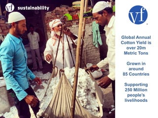 Global Annual
Cotton Yield is
over 20m
Metric Tons
Grown in
around
85 Countries
Supporting
250 Million
people’s
livelihoods
 