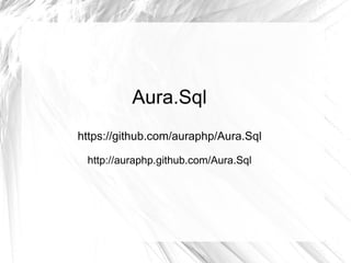 Aura.Sql
https://github.com/auraphp/Aura.Sql

 http://auraphp.github.com/Aura.Sql
 
