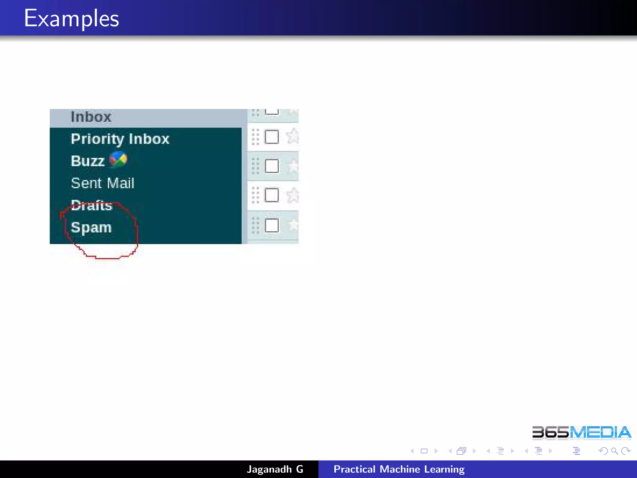 Examples
Jaganadh G Practical Machine Learning
 