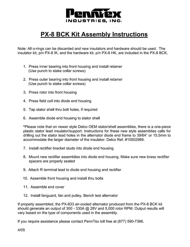 PX-8 Assembly Instructions | PDF