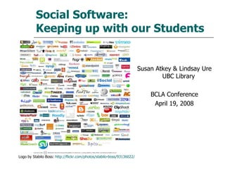 Social Software:  Keeping up with our Students ,[object Object],[object Object],[object Object],Logo by Stabilo Boss:  http: //flickr .com/photos/stabilo-boss/93136022/ 