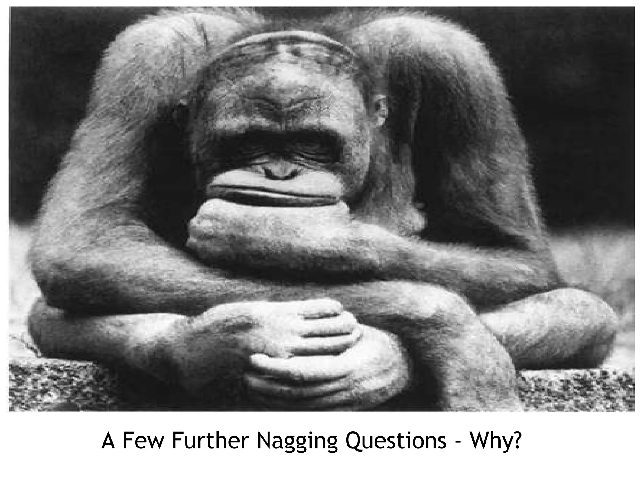 A Few Further Nagging Questions - Why?   