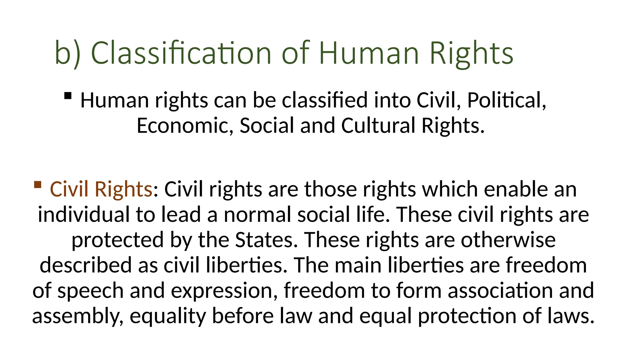 Classification of Human Rights and it's significance | PPTX