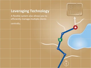 Leveraging Technology A flexible system also allows you to efficiently manage multiple clients centrally . 