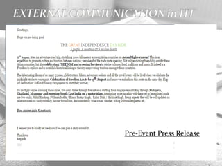 Pre-Event Press Release
 