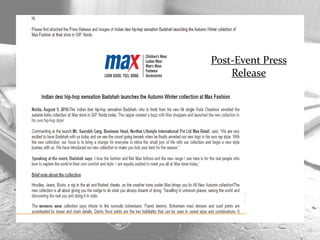 Post-Event Press
Release
 