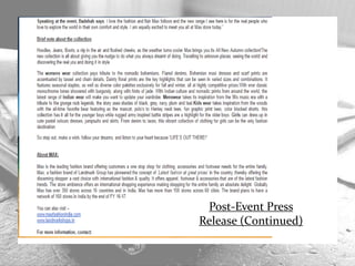 Post-Event Press
Release (Continued)
 