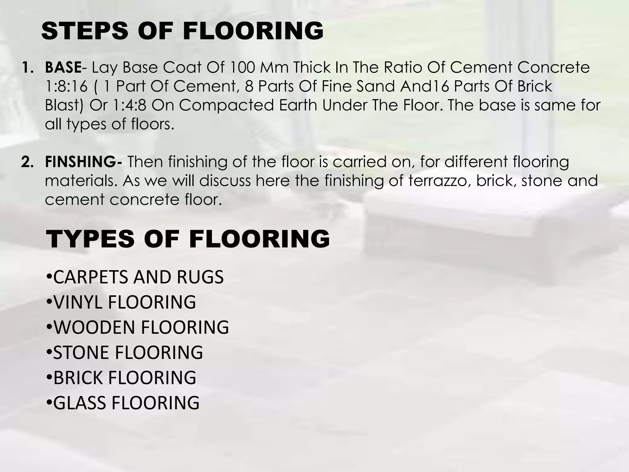 Flooring And Its Types