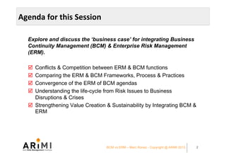 BCM vs ERM: The Business Case for Integration..