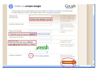 Entrez votre adresse courriel Assurez-vous de vous en rappeler! Entrez le nom que vous utiliserez  pour signer les messages du blogue 