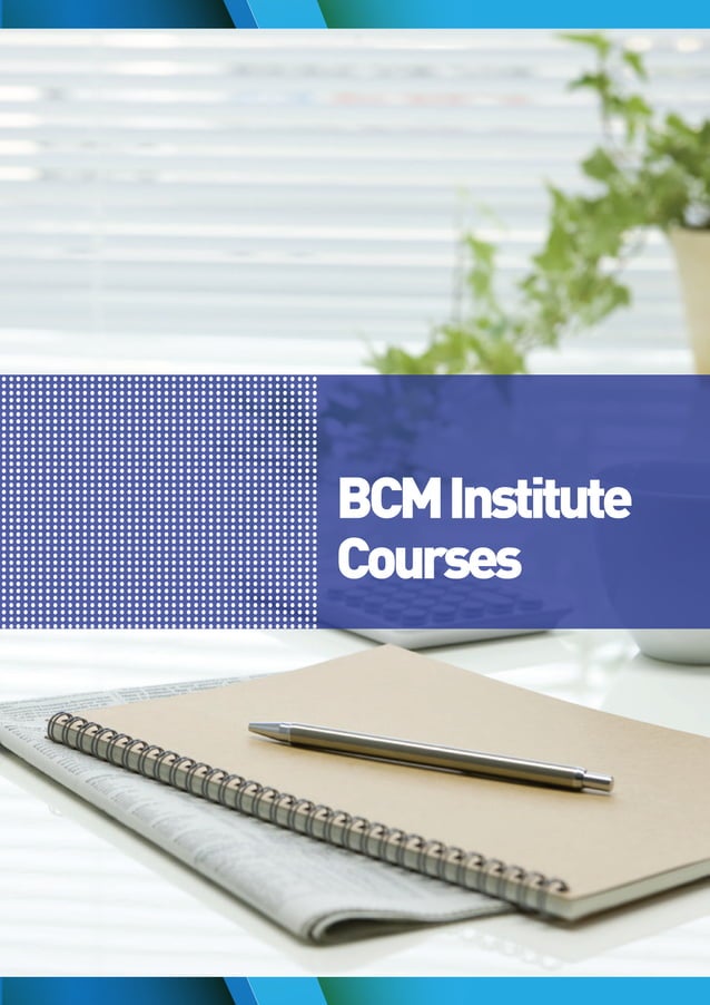 BCM Institute Course Schedule 2016 PDF