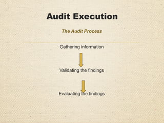 Internal Auditing Techniques
Audit Methods
 