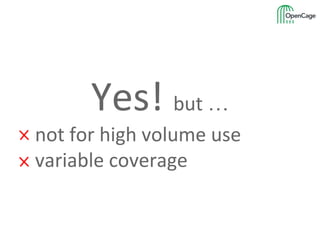 Yes! but …
not for high volume use
variable coverage
 