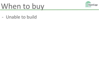 - Unable to build
When to buy
 
