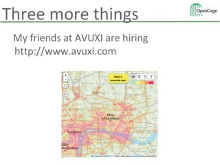 Three more things
My friends at AVUXI are hiring
http://www.avuxi.com
 