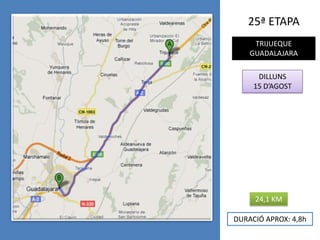 25ª ETAPATRIJUEQUEGUADALAJARADILLUNS15 D’AGOST24,1 KMDURACIÓ APROX: 4,8h