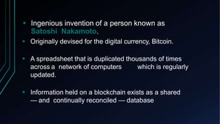 Fundamentals of Block chain Technology | PPTX