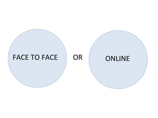 FACE TO FACE ONLINEOR
 