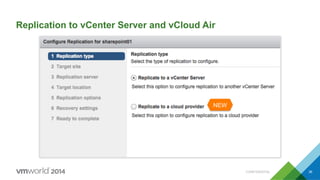CONFIDENTIAL 36
Replication to vCenter Server and vCloud Air
 