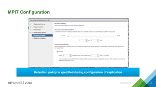 CONFIDENTIAL 59
MPIT Configuration
Retention policy is specified during configuration of replication
 