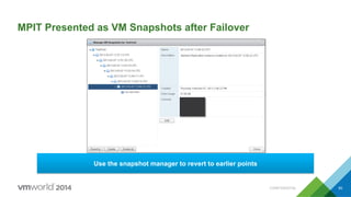 CONFIDENTIAL 60
MPIT Presented as VM Snapshots after Failover
Use the snapshot manager to revert to earlier points
 