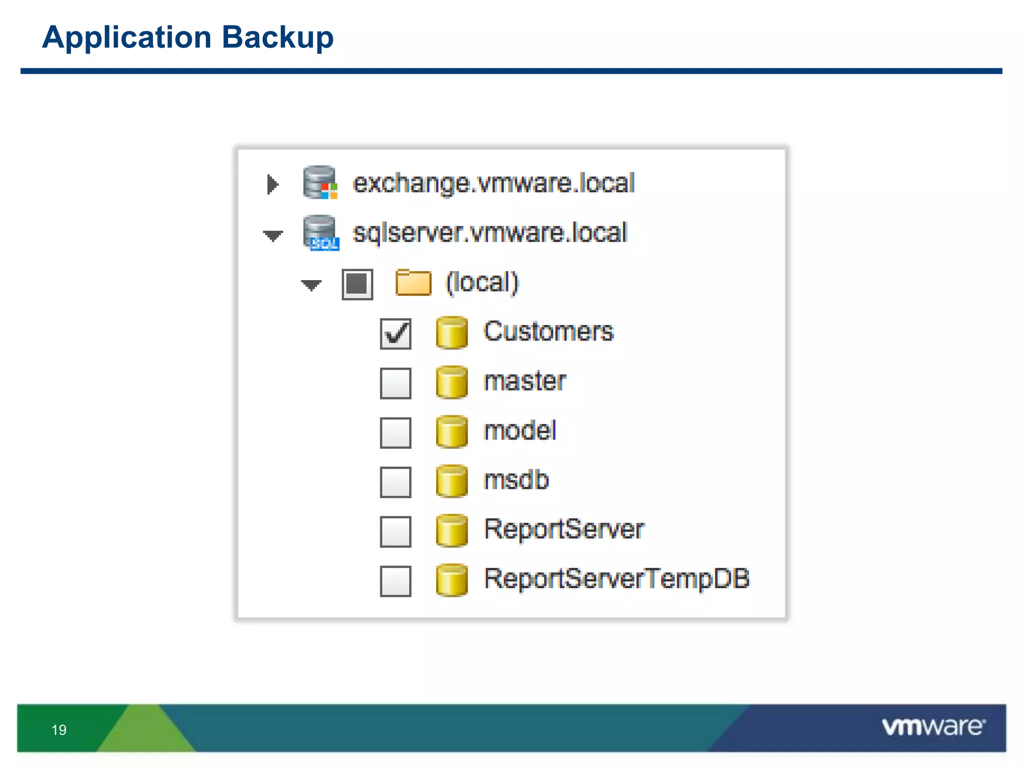 19
Application Backup
 