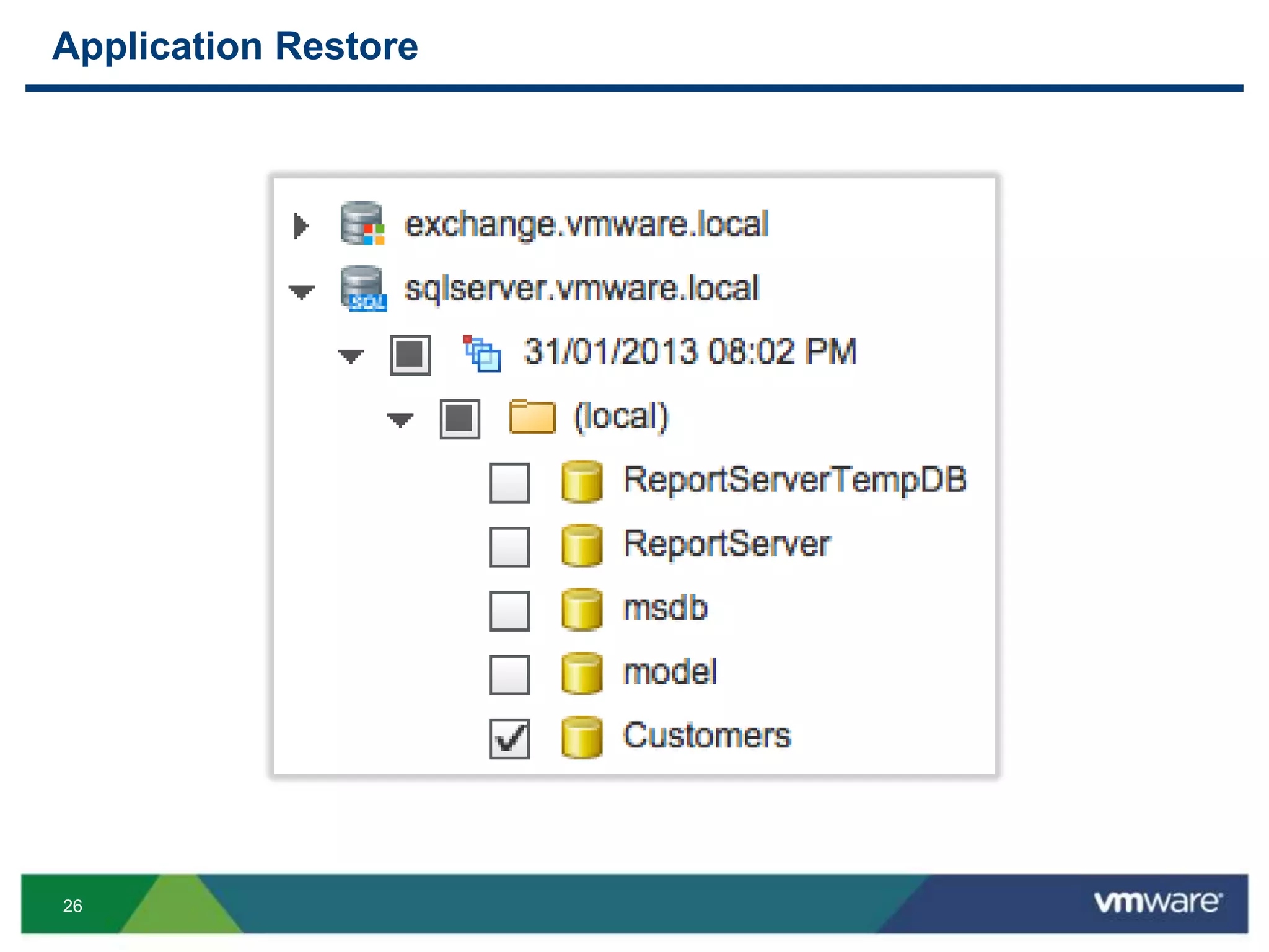 26
Application Restore
 