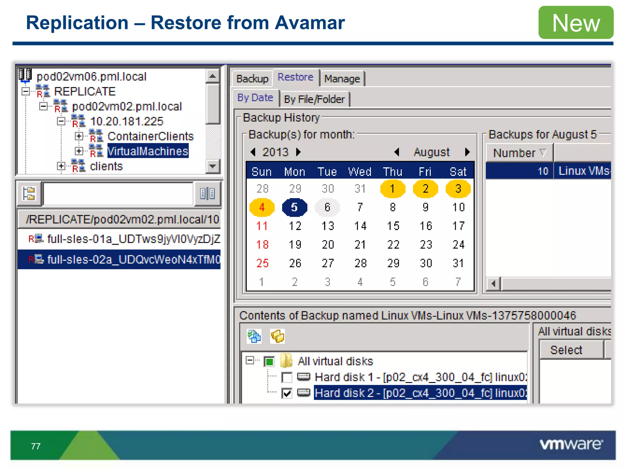 7777
Replication – Restore from Avamar New
 