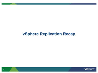 6
vSphere Replication Recap
 