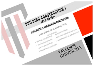 Building Construction 1: Project 1 | PDF