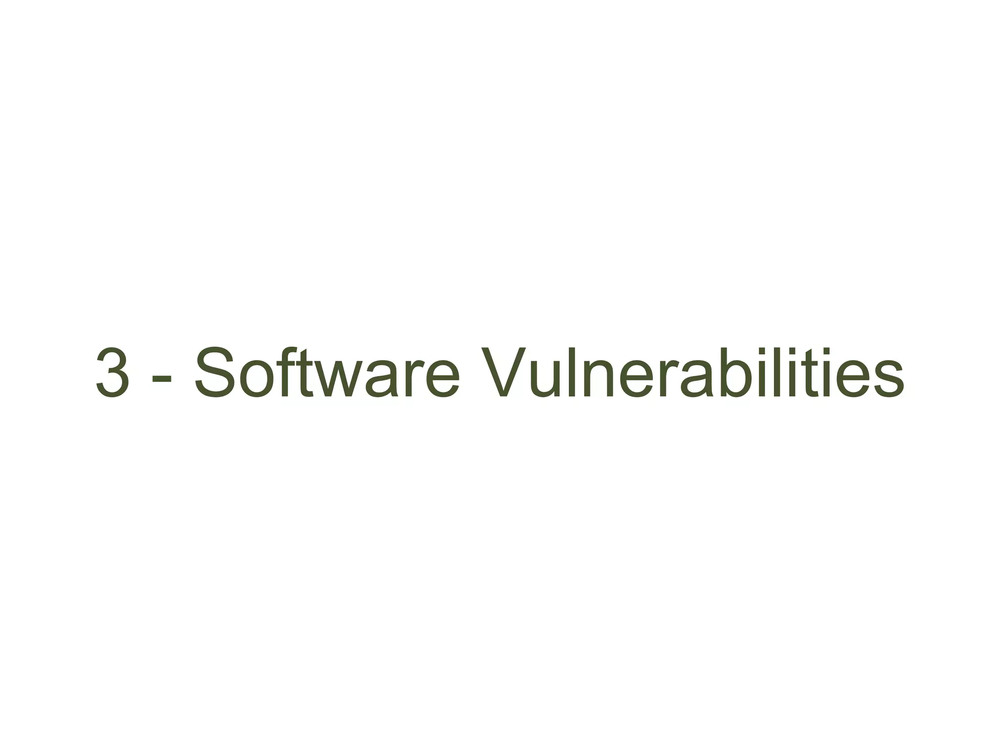 3 - Software Vulnerabilities
 