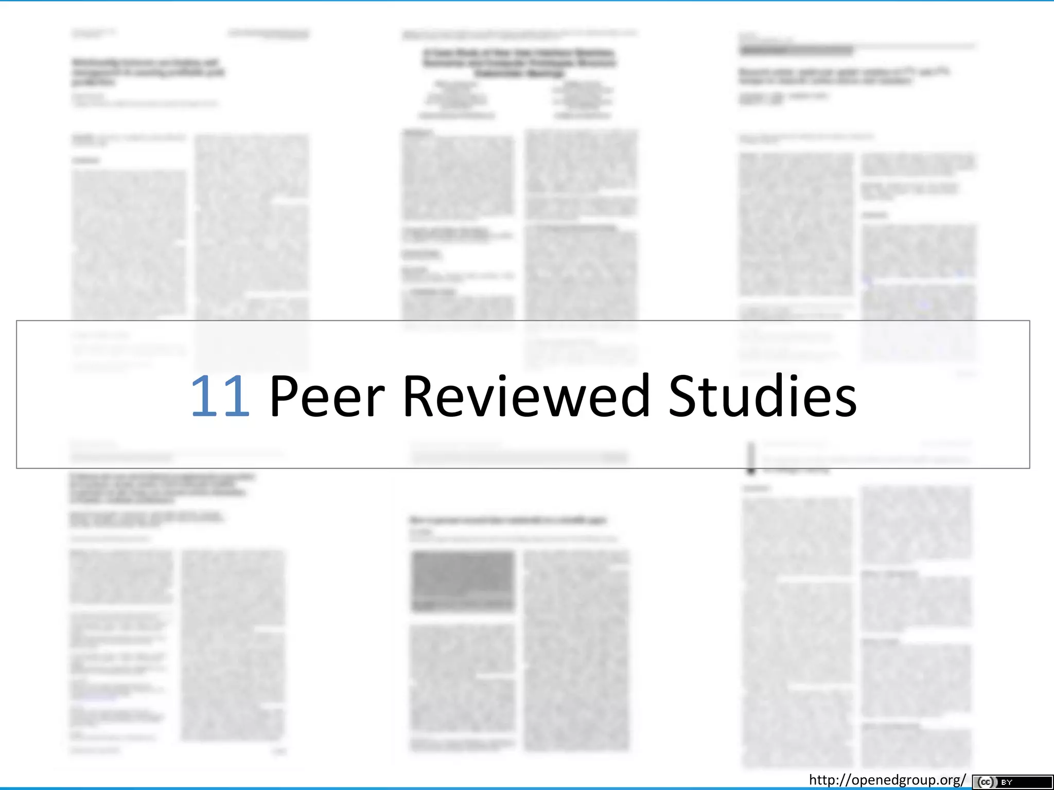 11 Peer Reviewed Studies
http://openedgroup.org/
 