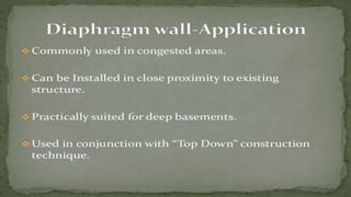 CABLE ANCHORING AND GROUTING / Diaphragm Walls 