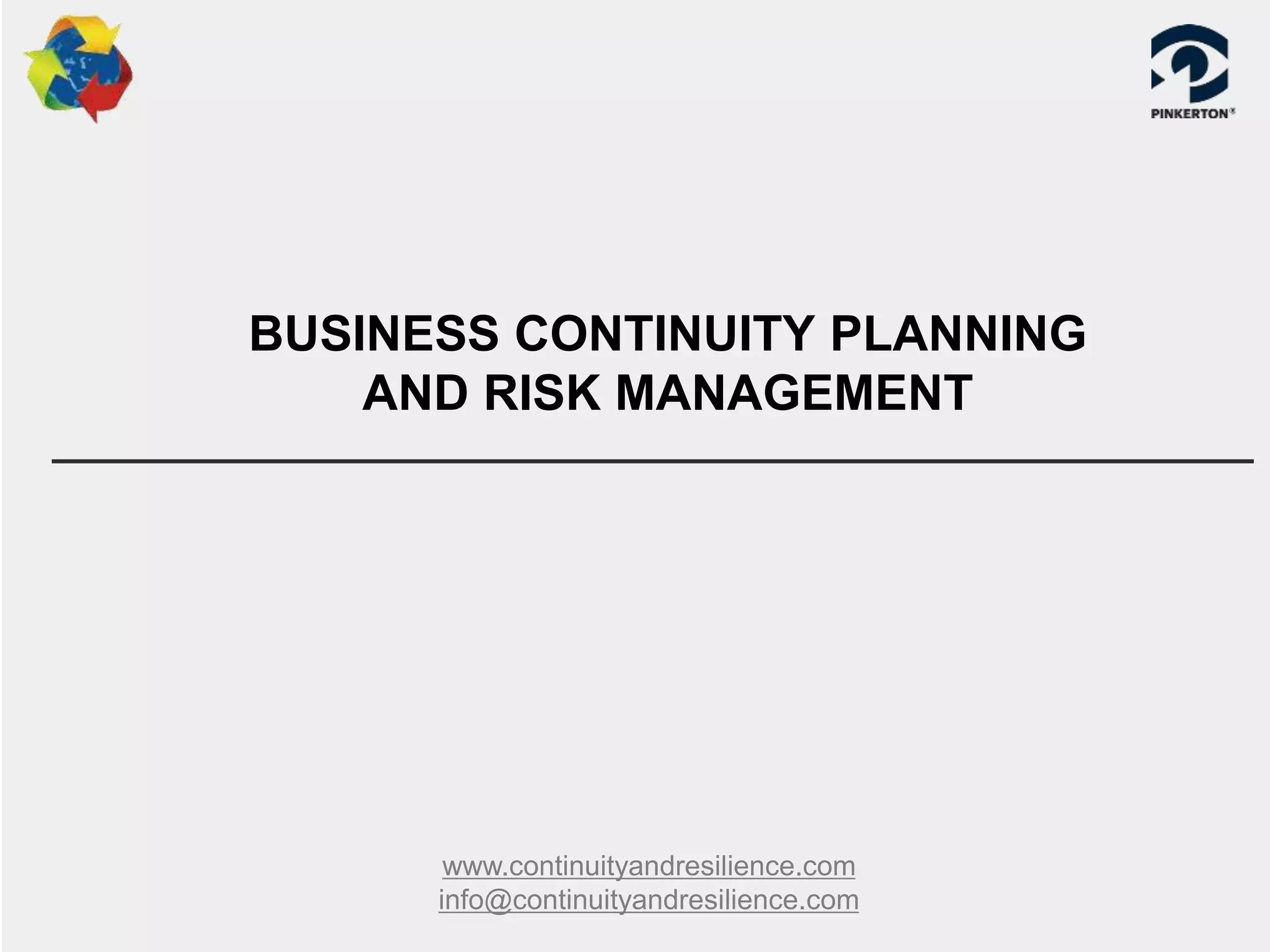 BUSINESS CONTINUITY PLANNING AND RISK MANAGEMENT | PPTX