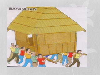History of CO in the Philippines
Precolonial era – Colonial era
“Damayan and Bayanihan”
Filipino’s expression of mutual aid among their
clan, kindred and the barangay.
Fostered cooperation and unity.
 