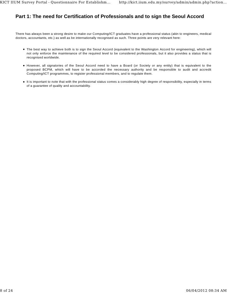 questionnaire for establishment of board of computing professionals m accord form 24