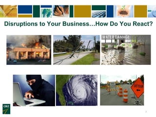 Disruptions to Your Business…How Do You React?




                                           3
 