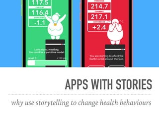 APPS WITH STORIES
why use storytelling to change health behaviours
 
