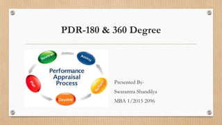 PDR-180 & 360 Degree
Presented By-
Swatantra Shandilya
MBA 1/2015 2096
 
