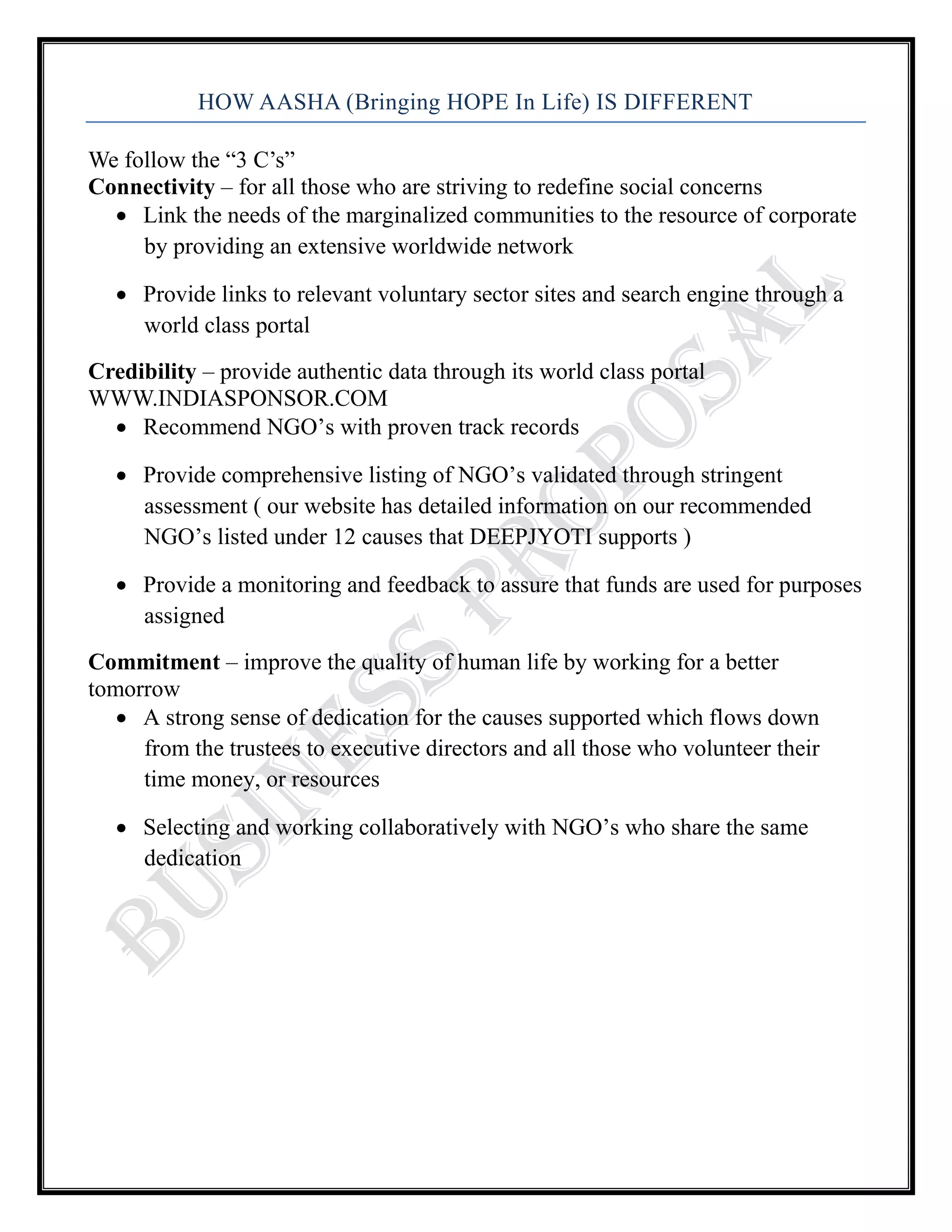  Channelizing financial and other assistance to India NGO’s from individuals, institutions and organizations in India and abroad
