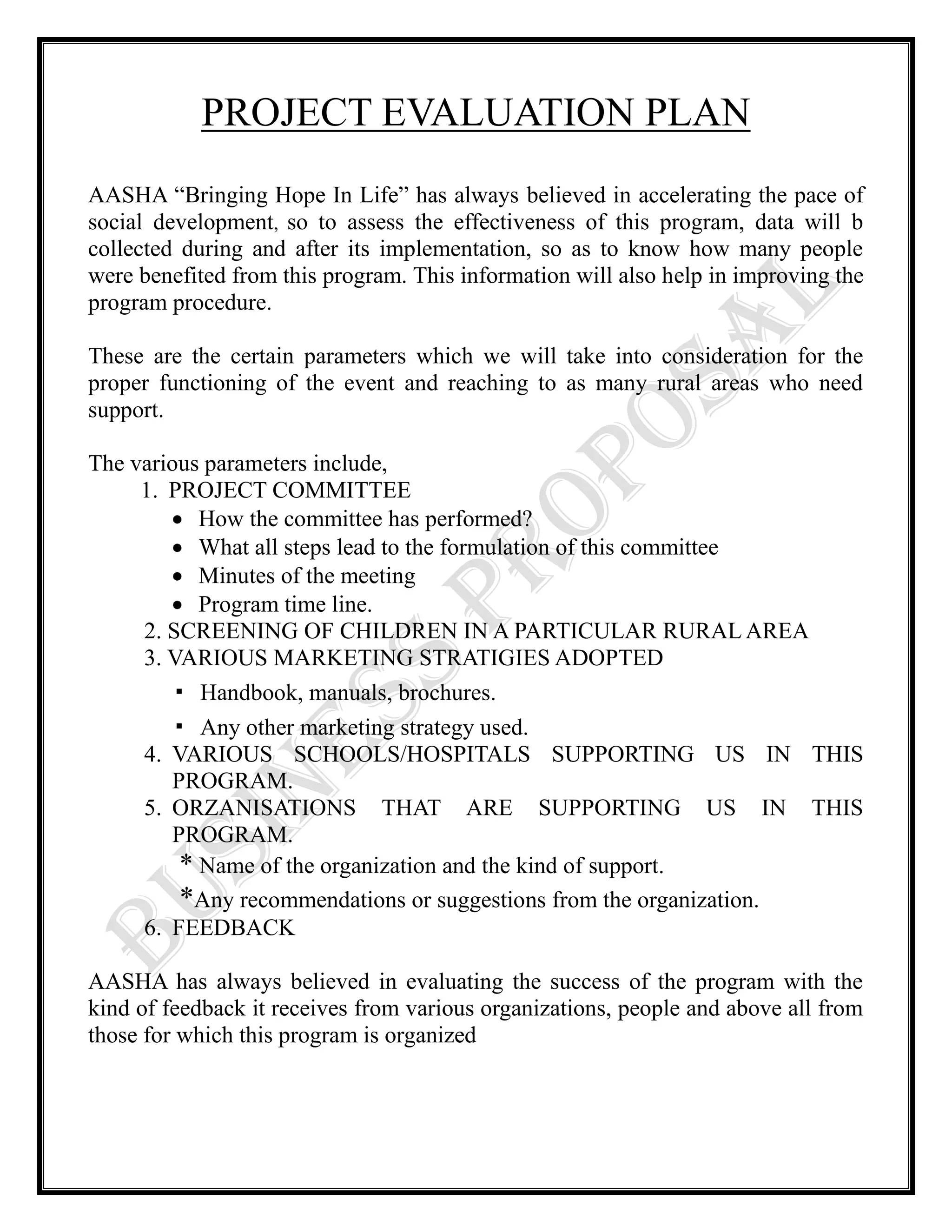 Making projects self-reliant