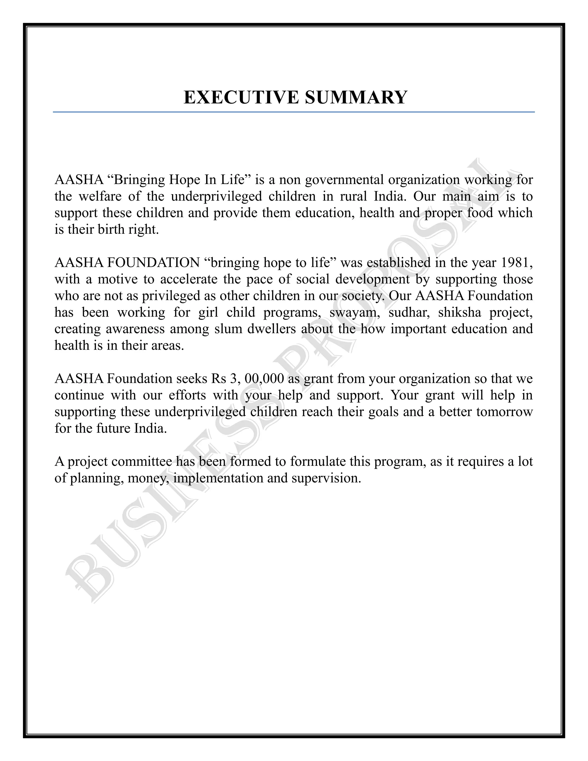 Acquire any movable and immovable property for the benefit of child welfare