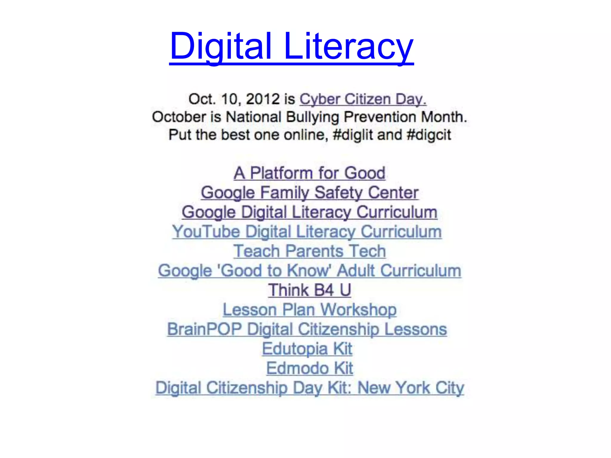 Digital Literacy
 