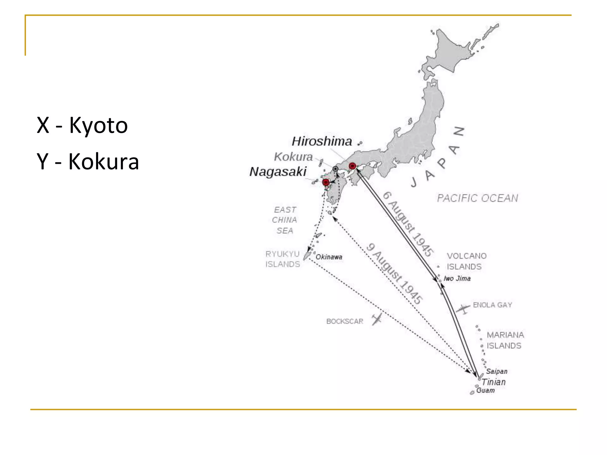 X - Kyoto
Y - Kokura
 