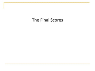 The Final Scores
 