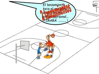El lanzamiento
toca el aro pero
el árbitro ha
pitado personal...
¡TIRARÁ ......... !
 