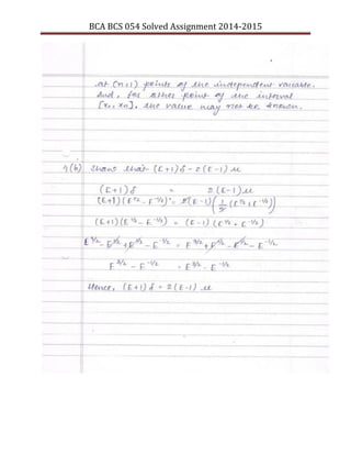 BCA BCS 054 Solved Assignment 2014-2015
 