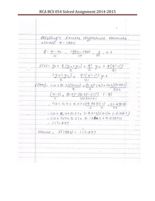 BCA BCS 054 Solved Assignment 2014-2015
 