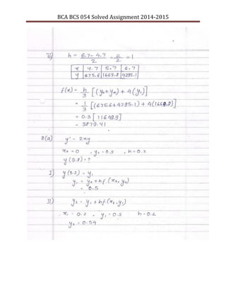 BCA BCS 054 Solved Assignment 2014-2015
 