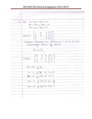 BCA BCS 054 Solved Assignment 2014-2015
 